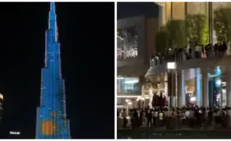 Флаг Казахстана вновь засиял на Бурдж-Халифе в Дубае
