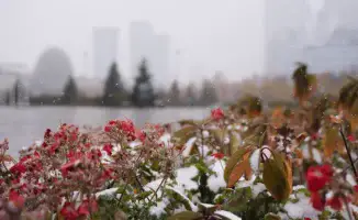 Астана встречает первый снег в конце октября