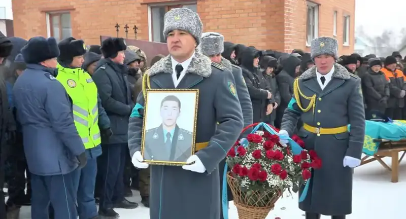 Прощание с героем в Акмолинской области Актобе