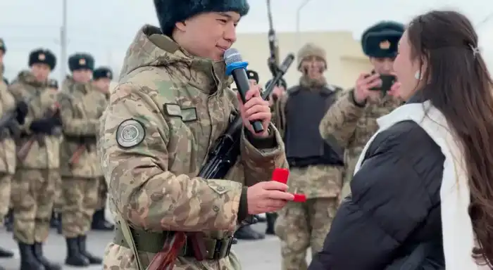 Воинская присяга новобранцев в Туркестане Актобе