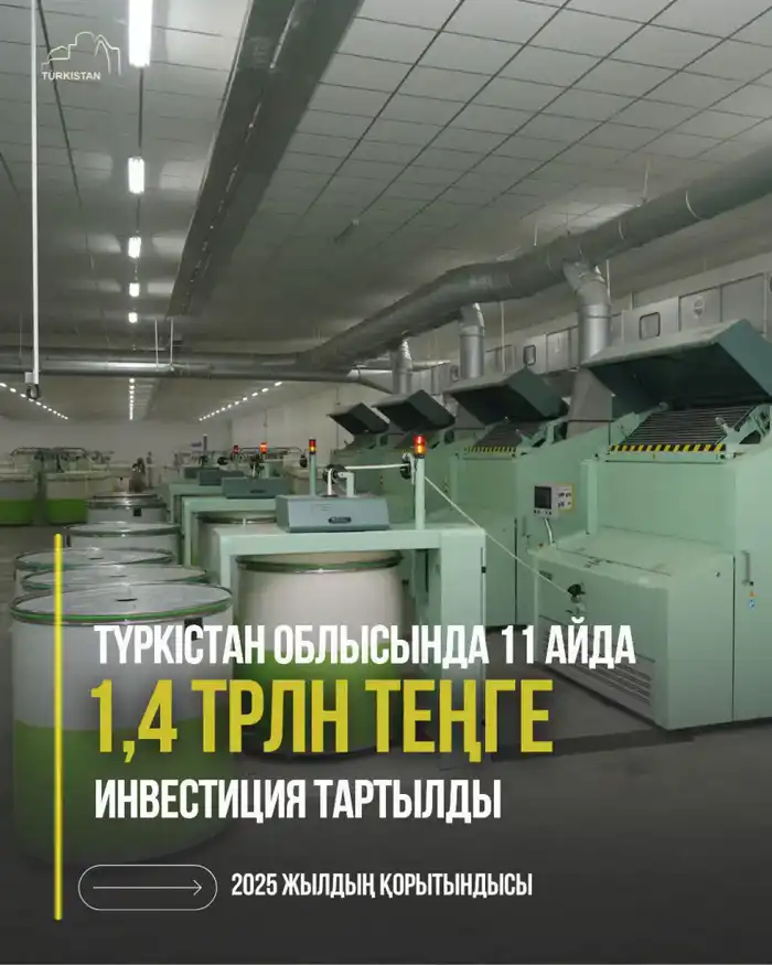 Туркестанская область: инвестиционный поток в 1,4 трлн тенге за 11 месяцев — залог экономического расцвета Актобе