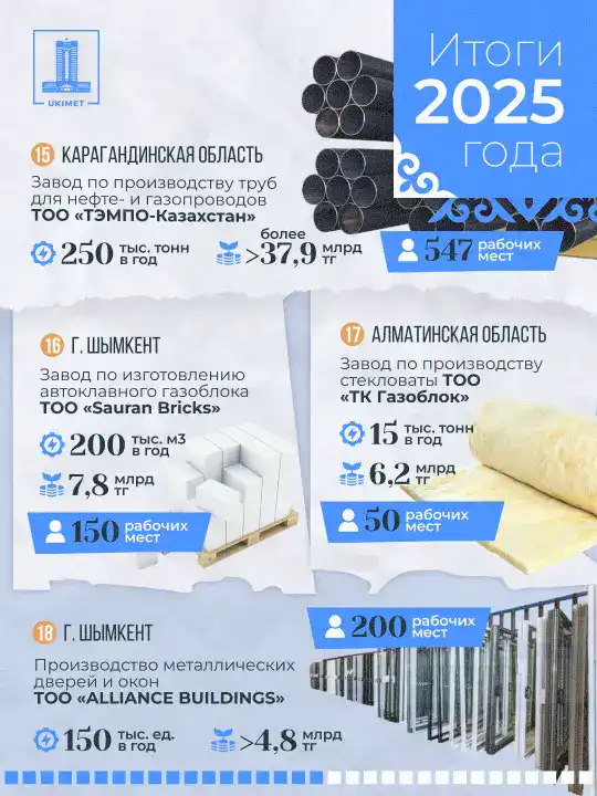В Казахстане в 2025 году запущено 33 новых промышленных предприятия (6)