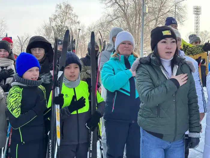 В Акмолинской области прошел лыжный забег в поддержку олимпийцев Актобе