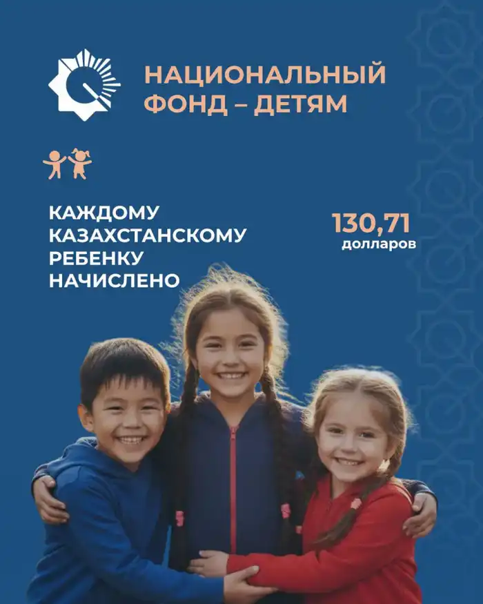 Казахстанские дети получили по 130,71 $ в рамках программы "Национальный фонд — детям" Актобе