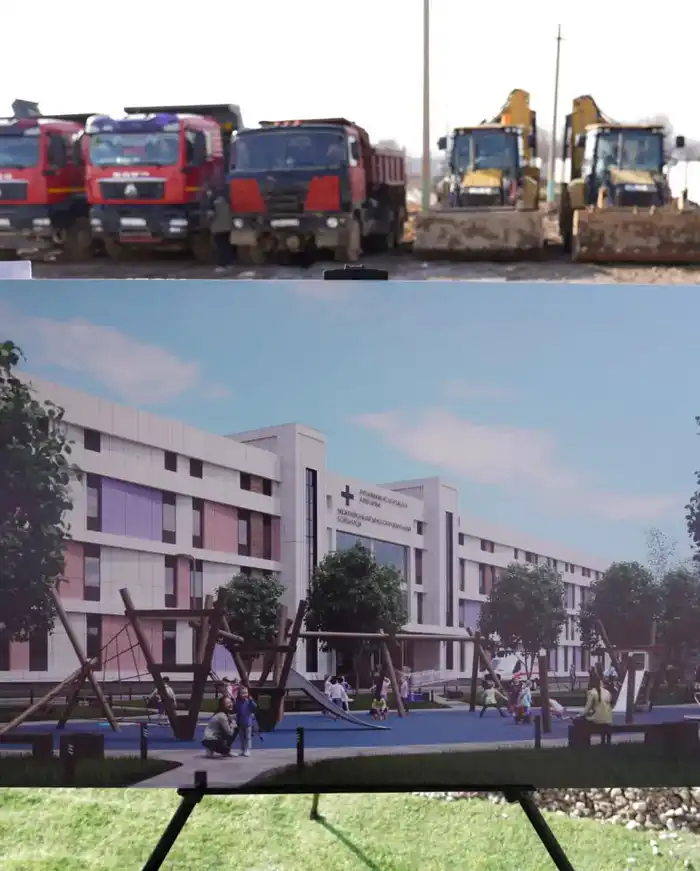 В РАМКАХ ПОРУЧЕНИЯ ПРЕЗИДЕНТА В САРЫАГАШЕ НАЧАТО СТРОИТЕЛЬСТВО СОВРЕМЕННОЙ МНОГОПРОФИЛЬНОЙ БОЛЬНИЦЫ НА 300 КОЕК (8)