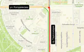 Часть проспекта Тәуелсіздік в Астане закрыта на 1,5-2 суток из-за работ