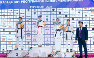 Сборная Алматы чемпионат РК по тхэквондо семь золотых медалей