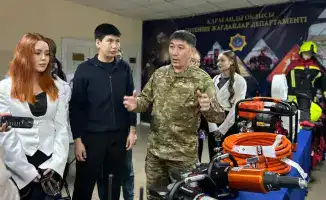 Участники «Азбуки правопорядка» стали свидетелями работы спасателей и пожарных в Карагандинской области