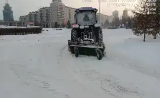 Снегопад в Астане: стадион снега за ночь!
