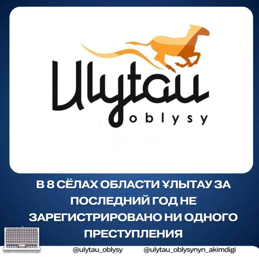 Восемь сёл области Ұлытау без преступлений за последний год Актобе