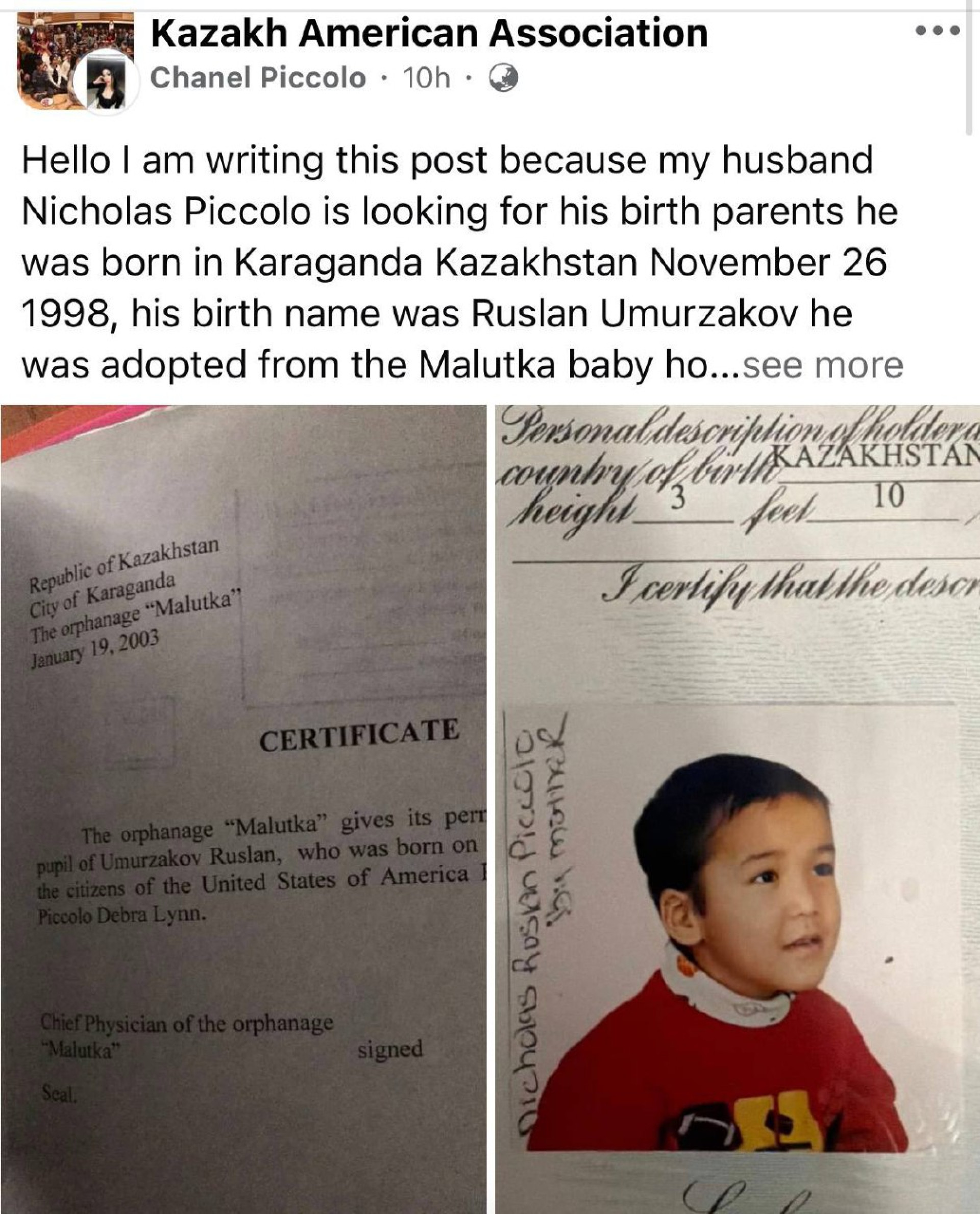 Поиск родителей Николаса Пикколо