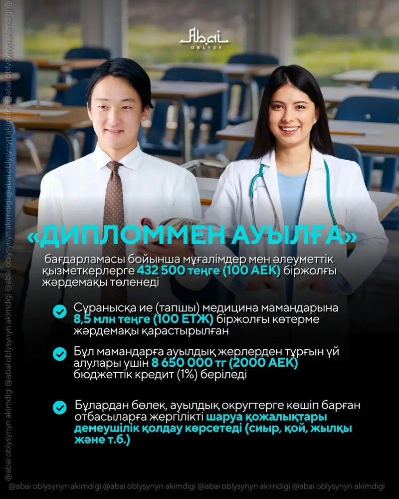 Информация о проекте «Қаладан – ауылға» в Семее Актобе