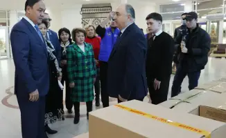 Мероприятие к Дню благодарности в Таразе вручение продуктовых наборов