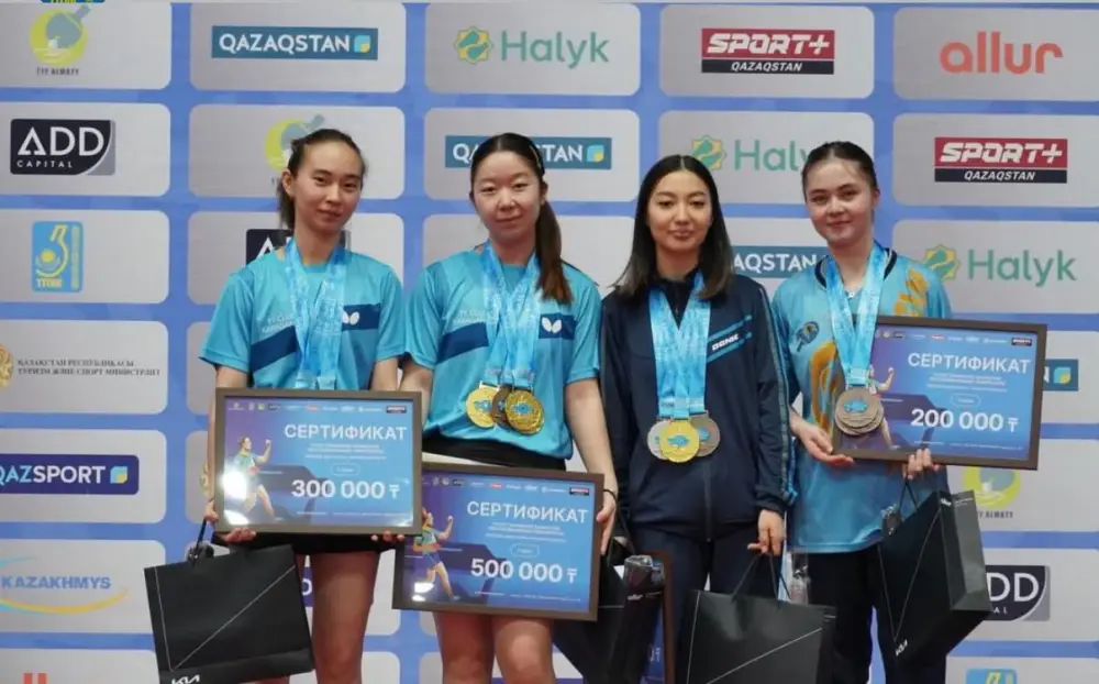 Алматинские спортсмены продемонстрировали отличные результаты на чемпионате Казахстана по настольному теннису Актобе
