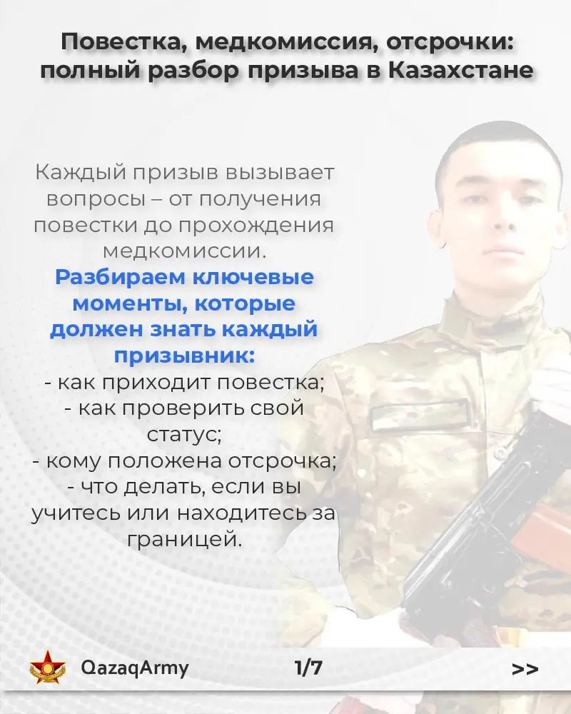Призыв в Казахстане: новые возможности отслеживания и оформления отсрочек Актобе