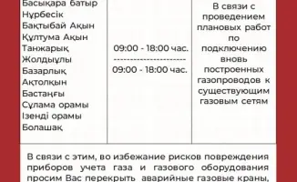 Временное отключение газа в домах Астаны: жители должны подготовиться к возможным неудобствам