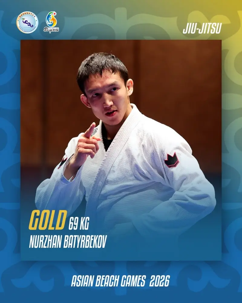 Kazakhstan Claims First Gold at VI Asian Beach Games with Nurzhan Batyrbekov's Victory in Jiu-Jitsu Актобе