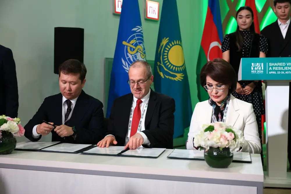 Подписан Меморандум о сотрудничестве между Акиматом Атырауской области, Минздравом РК и ВОЗ/Европа для изучения влияния экологии на здоровье в регионе. Актобе
