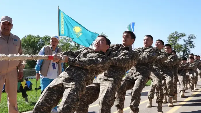 Команда «Абай қырандары» взмыла на пьедестал, завоевав второе место на юных патриотов в Узбекистане Актобе