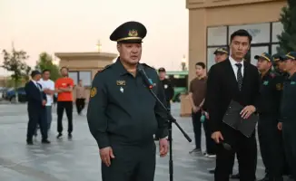 Торжественные проводы призывников в Туркестане