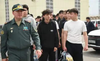 В Туркестанскую область прибыли призывники из регионов