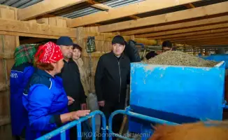 Аким Нурымбет Сактаганов посетил крестьянское хозяйство «Кайрат», где содержатся высокопродуктивные симментальские коровы