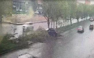 Машина вылетела на разделительную полосу и снесла деревья в центре города