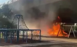 В Астане задержаны подростки, подозреваемые в поджоге детской площадки в парке